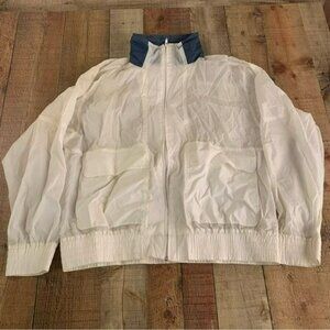Haband Vintage white and blue full zip windbreaker XXL